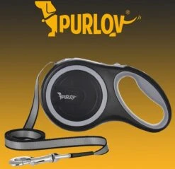 Hondenriem-Looplijn-Zwart/Grijs-8 Meter Oprol-Hond Lijn-Automatisch Rollijn