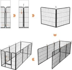 Hoppa! Hondenhekje - Puppyren - 160x160 Cm - 8 Delen Van 80 X 60 Cm - Vierkant, Rechthoek Of Achthoek Naar Keuze - Zwart 15 Hoppa! Hondenhekje - Puppyren - 160x160 Cm - 8 Delen Van 80 X 60 Cm - Vierkant, Rechthoek Of Achthoek Naar Keuze - Zwart -Hondenproducten 1200x1163 11