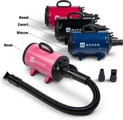Nuvoo Professionele Hondenföhn / Waterblazer / Hondenborstel Met 3 Opzetstukken - Verstelbare Vermogen Tot 2200W - Warme / Koude Stand - Blauw -Hondenproducten 1200x1164 2