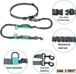 Oak's First Elastische En Diervriendelijke Looplijn Met Heupriem - Hondenriem - 150cm/210cm - Grijs 9 Oak's First Elastische En Diervriendelijke Looplijn Met Heupriem - Hondenriem - 150cm/210cm - Grijs -Hondenproducten 1200x1166