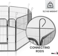 MaxxPet Puppyren - Hondenbench - Hondenren- Puppyren Met 8 Kennelpanelen - Staal -80 X 80 Cm Ø 210 Cm -Hondenproducten 1200x1167 11
