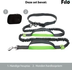 Filo Elastische Hondenriem Middel - Hardlopen En Wandelen - Hardloopriem Hond Handsfree Met Heuptasje - Looplijn Met Heupriem - Canicross Gordel Honden - Riemen - Heupgordel - Leiband -Hondenproducten 1200x1170 1