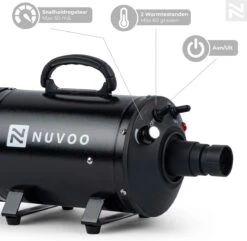 Nuvoo Professionele Hondenföhn / Waterblazer / Hondenborstel Met 3 Opzetstukken - Verstelbare Vermogen Tot 2200W - Warme / Koude Stand - Zwart -Hondenproducten 1200x1171 6