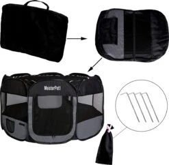 Meisterpet - XXL Opvouwbare Puppyren - 130 X 130 X 60 Cm - Met Gratis Dieren Verzorging Set T.w.v. €19.99 -Hondenproducten 1200x1177 3
