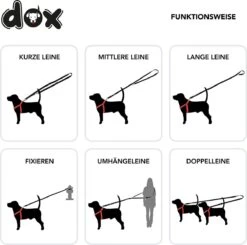 DDOXX Hondenriem Air Mesh, 3-voudig Verstelbaar, 2m | Voor Kleine & Grote Honden | Dubbele Riem Twee Honden Kat Puppy | Tug Leash Large | Lead Leash Small | Walking Leash Puppy Leash | Zwart, M -Hondenproducten 1200x1192