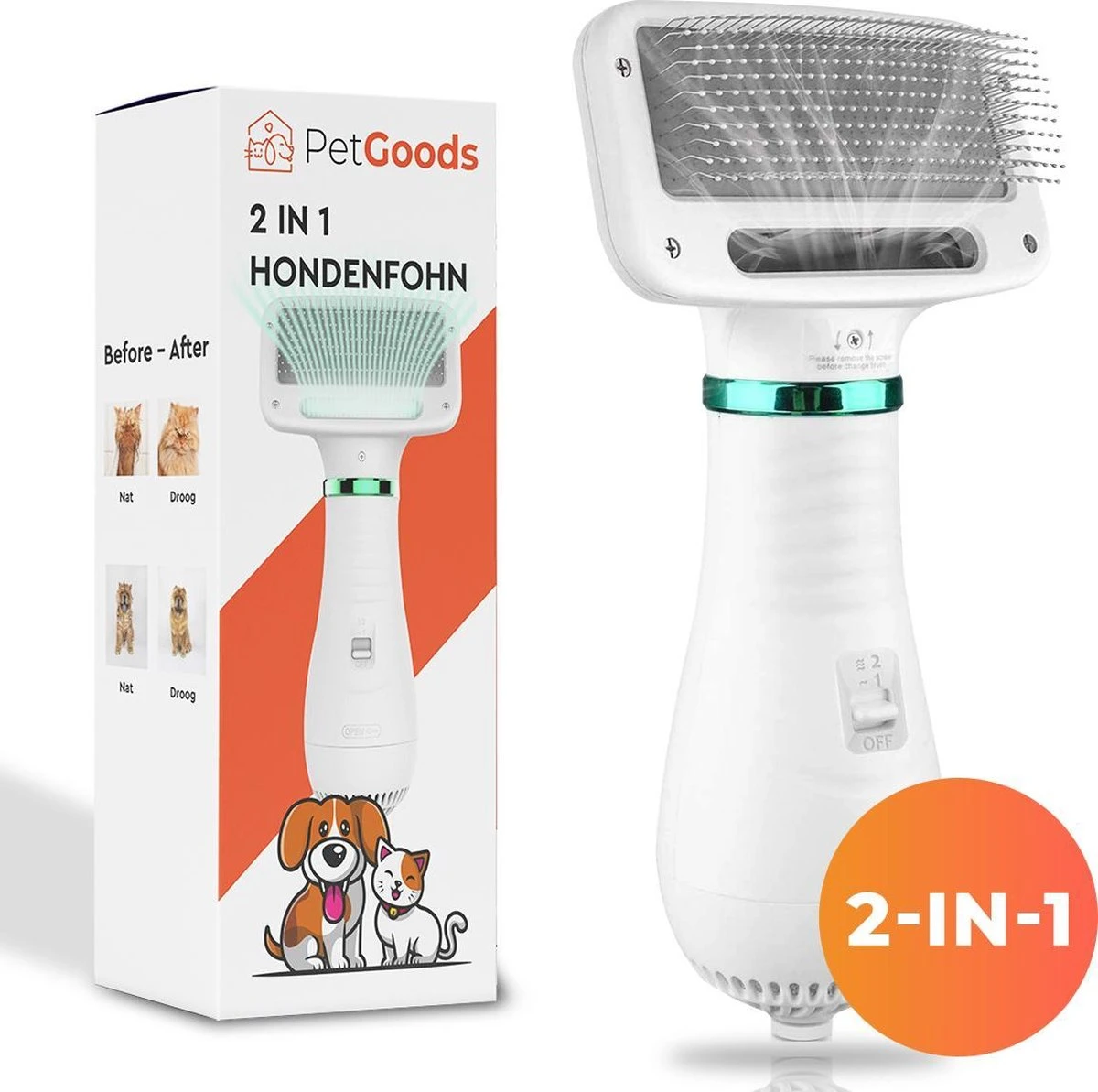 PetGoods 2-in-1 Hondenföhn – Föhn & Borstel - Honden & Katten - Low Noise 3 PetGoods 2-in-1 Hondenföhn – Föhn & Borstel - Honden & Katten - Low Noise