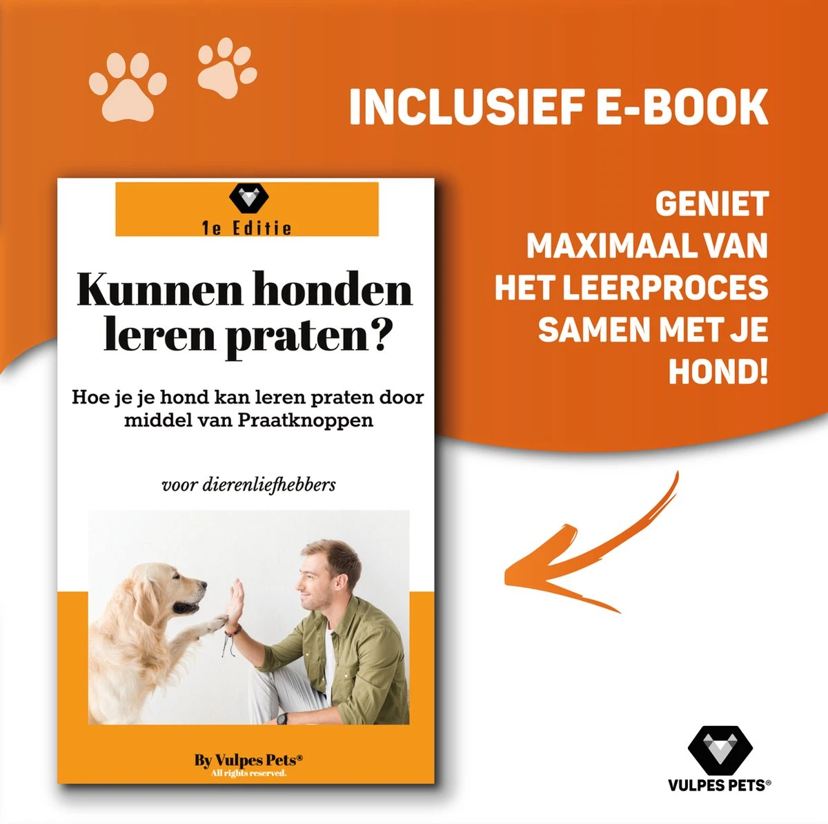 Vulpes Pets® PRO Praatknop Voor Honden Met Speelmat - Dogbuttons - Laat Uw Huisdier Spreken - Hondenspeelgoed - Honden Training - Inclusief E-Book En Speelmat 7 Vulpes Pets® PRO Praatknop Voor Honden Met Speelmat - Dogbuttons - Laat Uw Huisdier Spreken - Hondenspeelgoed - Honden Training - Inclusief E-Book En Speelmat - Afbeelding 5