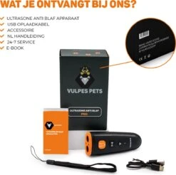 Vulpes Pets® Ultrasone Anti Blaf Apparaat – 3-in-1 Anti Blaf Apparaat Pro - Diervriendelijk & Zonder Schok - Alternatief Anti Blafband - Voor Kleine & Grote Honden - Audio - Flashlight - USB-Oplaadbaar -Hondenproducten 1200x1195 12