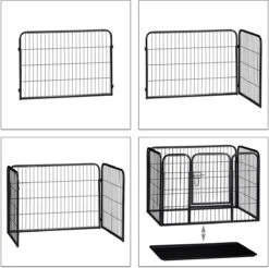 MaxxPet Puppyren - Hondenbench - Puppykennel - Hondenren - 125 X 78 X 80 Cm - Zwart -Hondenproducten 1200x1197 17