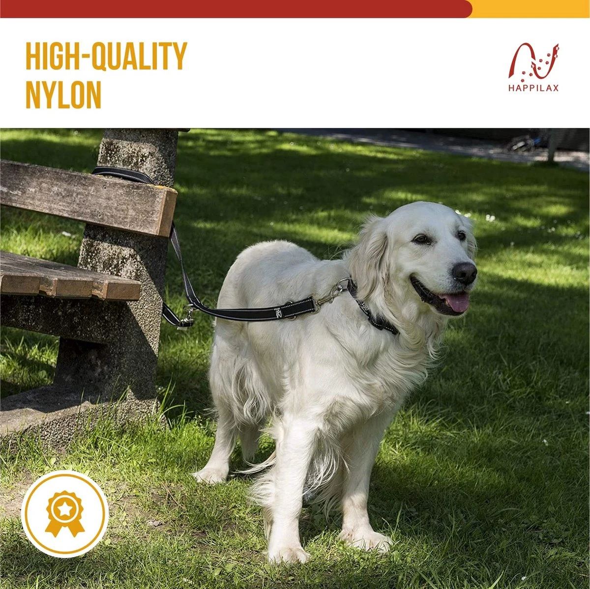 Happilax Dog Leash 2m Adjustable - Black/Reflective - 3-Step Adjustable Leash - Double Leash, Tug Leash - Geschikt Als Hondenriem Voor Grote Honden Of Als Sleepriem Voor Kleine Honden. 7 Happilax Dog Leash 2m Adjustable - Black/Reflective - 3-Step Adjustable Leash - Double Leash, Tug Leash - Geschikt Als Hondenriem Voor Grote Honden Of Als Sleepriem Voor Kleine Honden. - Afbeelding 6