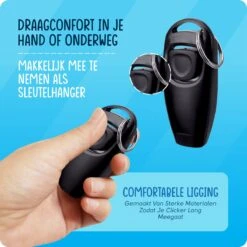 VEDIC® - Luxe Clicker Met Fluit - Clickertraining Voor Honden - Zwart - Bevestigingsring - Fluit - Hondentraining 12 VEDIC® - Luxe Clicker Met Fluit - Clickertraining Voor Honden - Zwart - Bevestigingsring - Fluit - Hondentraining -Hondenproducten 1200x1200 1005