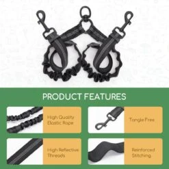 Nobleza Splitter Hondenriem - Dubbel Aanlijnriem Voor Honden - Splitter Verstelbaar - Zwart -Hondenproducten 1200x1200 1035