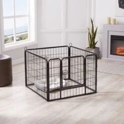 ACAZA Hondenren In 4 Panelen - Hondenkennel - Met Deur - 60 Cm Hoog - Zwart -Hondenproducten 1200x1200 1052