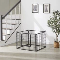 ACAZA Hondenren In 4 Panelen - Hondenkennel - Met Deur - 60 Cm Hoog - Zwart -Hondenproducten 1200x1200 1053