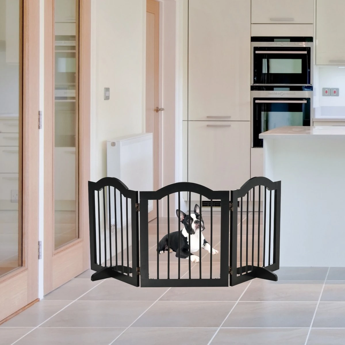 Paws & Claws - Hondenhek Deurhekje - Dog Barrier - 154,5 X 61 Cm - Opvouwbaar - Zwart 6 Paws & Claws - Hondenhek Deurhekje - Dog Barrier - 154,5 X 61 Cm - Opvouwbaar - Zwart - Afbeelding 4