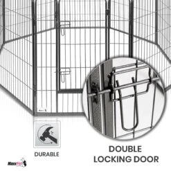 MaxxPet Puppyren - Hondenbench - Hondenren- Puppyren Met 8 Kennelpanelen - Staal -80 X 100 Cm Ø 210 Cm -Hondenproducten 1200x1200 1165