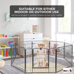 MaxxPet Puppyren - Hondenbench - Hondenren- Puppyren Met 8 Kennelpanelen - Staal -80 X 100 Cm Ø 210 Cm -Hondenproducten 1200x1200 1166