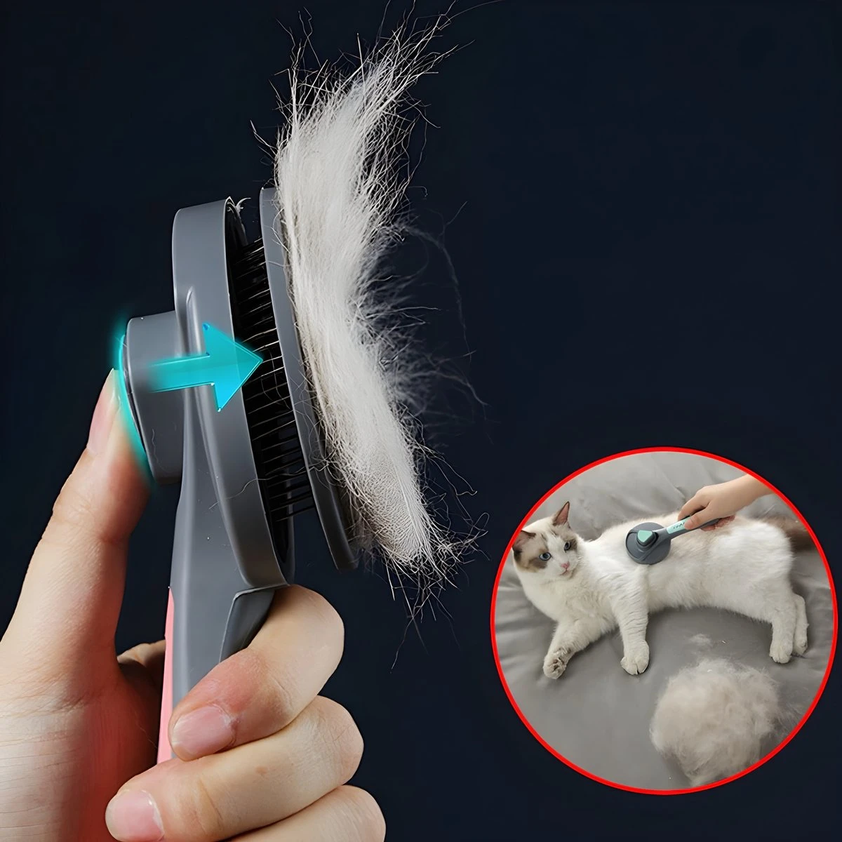 Pakeway T9 - Kattenborstel - Zelfreinigende Kattenkam - Groen - Massageborstel - 19,3 Cm 11 Pakeway T9 - Kattenborstel - Zelfreinigende Kattenkam - Groen - Massageborstel - 19,3 Cm - Afbeelding 9