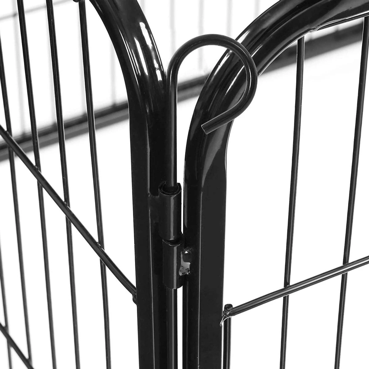 Hoppa! Hondenhekje - Puppyren - 160x160 Cm - 8 Delen Van 80 X 60 Cm - Vierkant, Rechthoek Of Achthoek Naar Keuze - Zwart 4 Hoppa! Hondenhekje - Puppyren - 160x160 Cm - 8 Delen Van 80 X 60 Cm - Vierkant, Rechthoek Of Achthoek Naar Keuze - Zwart - Afbeelding 2