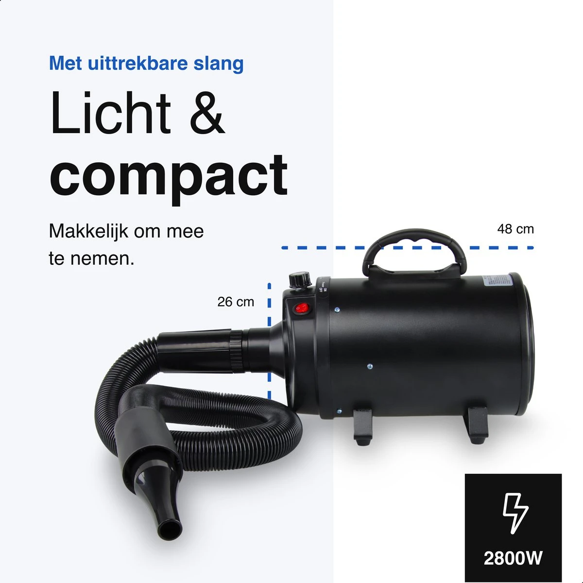 Vivid Green Waterblazer Met 3 Opzetstukken - Hondenfohn - Voor Honden - Met Geluiddemper - 2800W 5 Vivid Green Waterblazer Met 3 Opzetstukken - Hondenfohn - Voor Honden - Met Geluiddemper - 2800W - Afbeelding 3