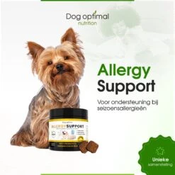 DOG OPTIMAL ANTI ALLERGY SUPPORT 120 Stuks - Allergie - Honden - Hondensnacks - Hondenkoekjes - Hondensupplementen - Honden - Puppy - Hondenvoeding - Weerstand - Jeuk-hond - Jeuk -Hondenproducten 1200x1200 1239