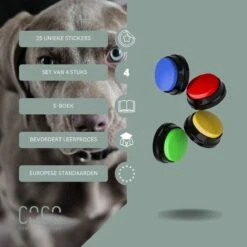 Comfort Company Praatknop Hond | Dogbuttons – Honden Speelgoed | Honden Speelgoed Intelligentie | 4 Stuks | Agility Voor De Hond | 30 Seconden Opnamen | Honden Training -Hondenproducten 1200x1200 1295