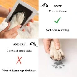 NOVOB® Fotolijst Met Inktafdruk - Pootafdruk Hond - Contactloos - Paw Print - Hondenspeelgoed - Afdruk Huisdier - Cadeau - 23.5 X 29 Cm | Wit -Hondenproducten 1200x1200 1312