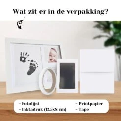 NOVOB® Fotolijst Met Inktafdruk - Pootafdruk Hond - Contactloos - Paw Print - Hondenspeelgoed - Afdruk Huisdier - Cadeau - 23.5 X 29 Cm | Wit -Hondenproducten 1200x1200 1315