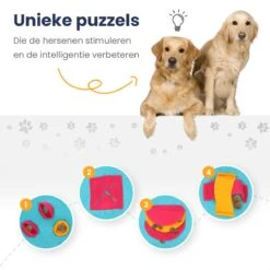 Snuffelmat 70x70cm Inclusief Rubberen Massage Bal & E-book - Speelmat Hond - Denkspel Hond - Puppy Speelgoed - Anti Schrok Mat - Honden Snoepjes - Cadeau Tip -Hondenproducten 1200x1200 1354