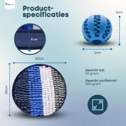 Pawzle Snuffelmat Hond - Likmat - Anti Schrokbak - Honden Speelgoed Intelligentie - Puppy - Inclusief Speelbal - 50x50cm - Blauw -Hondenproducten 1200x1200 1379