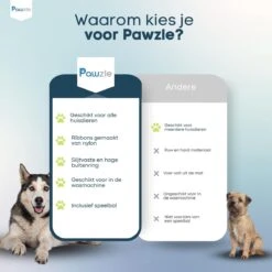 Pawzle Snuffelmat Hond - Likmat - Anti Schrokbak - Honden Speelgoed Intelligentie - Puppy - Inclusief Speelbal - 50x50cm - Blauw -Hondenproducten 1200x1200 1383