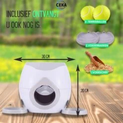 Ceka - Automatische Ballenwerper Hond - Met Voer / Beloning Systeem - Honden Speelgoed Intelligentie - Inclusief 2 Tennisbalen + Voerschep -Hondenproducten 1200x1200 1403