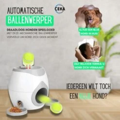 Ceka - Automatische Ballenwerper Hond - Met Voer / Beloning Systeem - Honden Speelgoed Intelligentie - Inclusief 2 Tennisbalen + Voerschep -Hondenproducten 1200x1200 1404