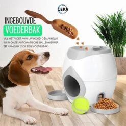 Ceka - Automatische Ballenwerper Hond - Met Voer / Beloning Systeem - Honden Speelgoed Intelligentie - Inclusief 2 Tennisbalen + Voerschep -Hondenproducten 1200x1200 1405