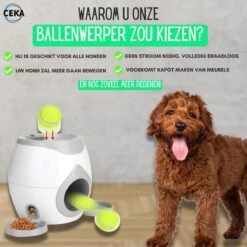 Ceka - Automatische Ballenwerper Hond - Met Voer / Beloning Systeem - Honden Speelgoed Intelligentie - Inclusief 2 Tennisbalen + Voerschep -Hondenproducten 1200x1200 1406