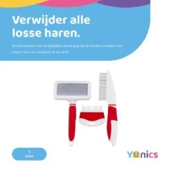YUNICS® Hondenborstel Set - Hondenkam - Klittenkam – Slicker - Borstelset – Hondenhaar - Haarverzorging - Dierenverzorging - 3 Delig -Hondenproducten 1200x1200 150