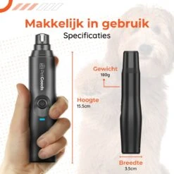PetGoods Elektrische Nagel Vijl Voor Huisdieren - Incl. 2 Vijlen - Honden/Katten/Dieren - Draadloos -Hondenproducten 1200x1200 157