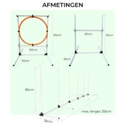 AYOO Agility Voor De Hond - Honden Training - Honden Behendigheid Set - Hondenparcours - Training Huisdieren - Honden Agility Set - Slalom - Horde - Draagzak - Agility Set - Oranje - Wit - GRATIS Speeltouw -Hondenproducten 1200x1200 1586