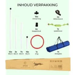 AYOO Agility Voor De Hond - Honden Training - Honden Behendigheid Set - Hondenparcours - Training Huisdieren - Honden Agility Set - Slalom - Horde - Draagzak - Agility Set - Oranje - Wit - GRATIS Speeltouw -Hondenproducten 1200x1200 1590