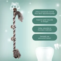 Floss Boss Flostouw – Zeer Stevig En Veilig Hondenspeelgoed – Hondentouw Van Gerecycled Katoen – Grijs Trektouw – 85cm – 600g – 4 Knopen -Hondenproducten 1200x1200 1665