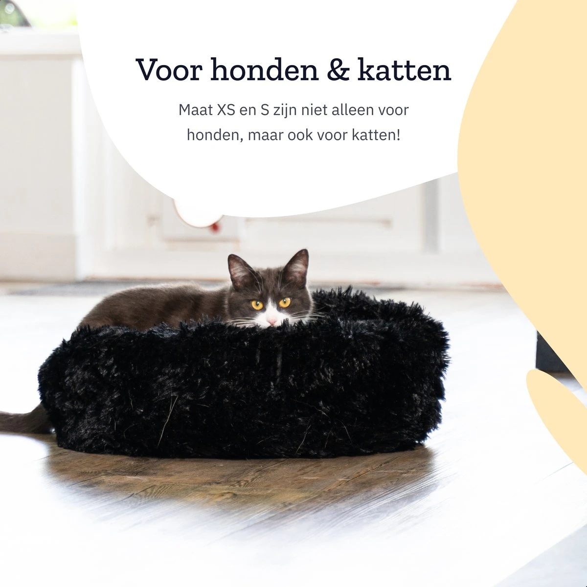 All 4 Pets Supply® Hondenmand Donut - Kattenmand - Maat S - Geschikt Voor Honden/katten Tot 40 Cm - Hondenkussen - Zwart 10 All 4 Pets Supply® Hondenmand Donut - Kattenmand - Maat S - Geschikt Voor Honden/katten Tot 40 Cm - Hondenkussen - Zwart - Afbeelding 8