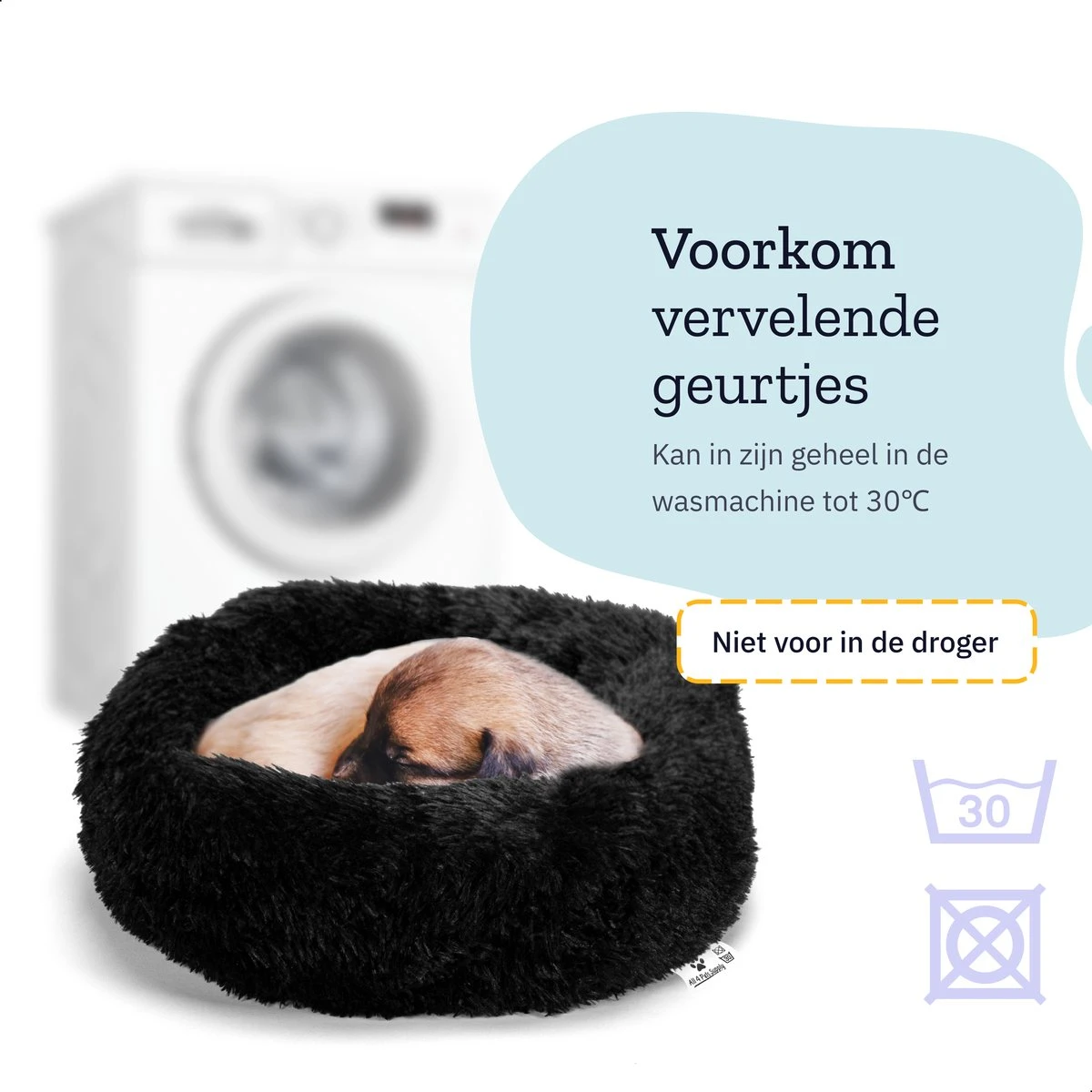 All 4 Pets Supply® Hondenmand Donut - Kattenmand - Maat XS - Geschikt Voor Honden/katten Tot 30 Cm - Hondenkussen - Zwart 6 All 4 Pets Supply® Hondenmand Donut - Kattenmand - Maat XS - Geschikt Voor Honden/katten Tot 30 Cm - Hondenkussen - Zwart - Afbeelding 4