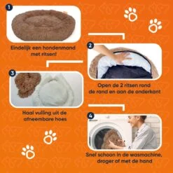 Happysnoots Hondenmand Met Rits - 80cm - Hondenbed - Donut Dog Bed - Fluffy - Grijs - Wasbaar -Hondenproducten 1200x1200 1759