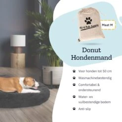 All 4 Pets Supply® Hondenmand Donut - Maat M - Geschikt Voor Honden Tot 50 Cm - Hondenkussen - Zwart -Hondenproducten 1200x1200 1834