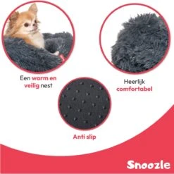 Snoozle Hondenmand - Zacht En Luxe Hondenkussen - Wasbaar - Fluffy - Hondenmanden - 80cm - Grijs -Hondenproducten 1200x1200 1839