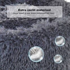 Hondenmand Donut – 60 Cm - Honden Mand – Pluche – Fluffy – Extra Zacht - Hondenkussen – Kattenkussen – Bed - Wasbaar Met Rits – Hondenmanden – Rond – Bank – Grijs - Qwality -Hondenproducten 1200x1200 1894