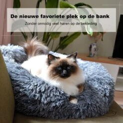 Hondenmand Donut – 60 Cm - Honden Mand – Pluche – Fluffy – Extra Zacht - Hondenkussen – Kattenkussen – Bed - Wasbaar Met Rits – Hondenmanden – Rond – Bank – Grijs - Qwality -Hondenproducten 1200x1200 1895