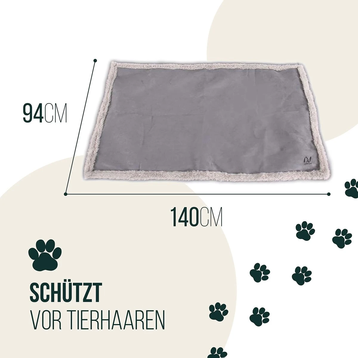 Happilax Fluffy Hondendeken Voor Auto & Bank, Wasbare Hondenmat Voor Op Reis, Grijs, L 5 Happilax Fluffy Hondendeken Voor Auto & Bank, Wasbare Hondenmat Voor Op Reis, Grijs, L - Afbeelding 3