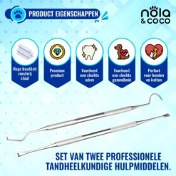 Nola & Coco® Tandsteen Verwijderaar Set Inclusief Bewaardoosje - Tandenkrabber - Set Van Twee - Hond - Kat - Tandenborstel - Tandplak Verwijderen - Tandenstoker - Honden Tanden Schoonmaken - Tandenhaakje - Gebitsreiniging -Hondenproducten 1200x1200 2012