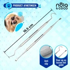 Nola & Coco® Tandsteen Verwijderaar Set Inclusief Bewaardoosje - Tandenkrabber - Set Van Twee - Hond - Kat - Tandenborstel - Tandplak Verwijderen - Tandenstoker - Honden Tanden Schoonmaken - Tandenhaakje - Gebitsreiniging -Hondenproducten 1200x1200 2015